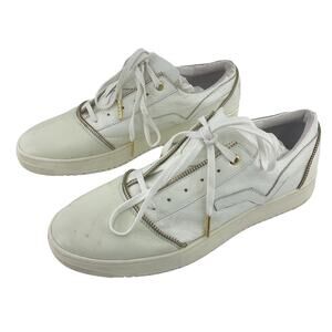 Prsvr White Leather Zipper Athletic Sneakers Men's Size 10 - Preowned
